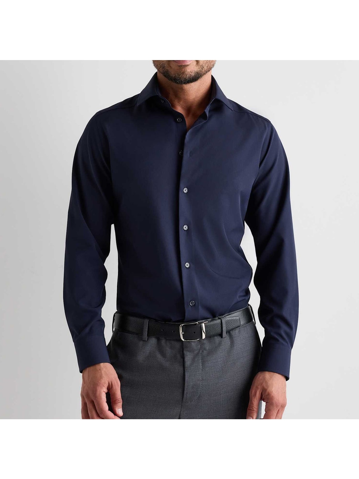Nwt Quince Performance Stretch Wrinkle-Free Slim Dress Shirt Navy Mens Size M